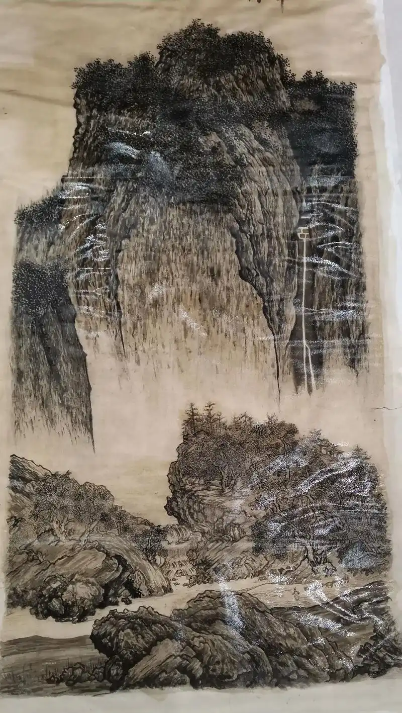 用大红袍给画洗了几澡,是真的香啊!#山水画 #范宽谿山行旅图 - 抖音