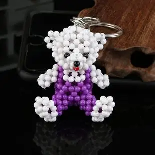 手工diy串珠小熊挂件材料包散珠成人编织制作钥匙包包小挂件饰品