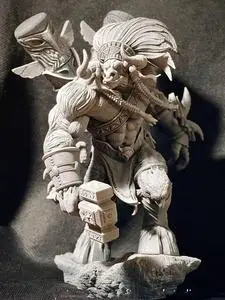 《魔兽世界》牛头人酋长 ,凯恩血蹄3d打印手办模型图纸,高精