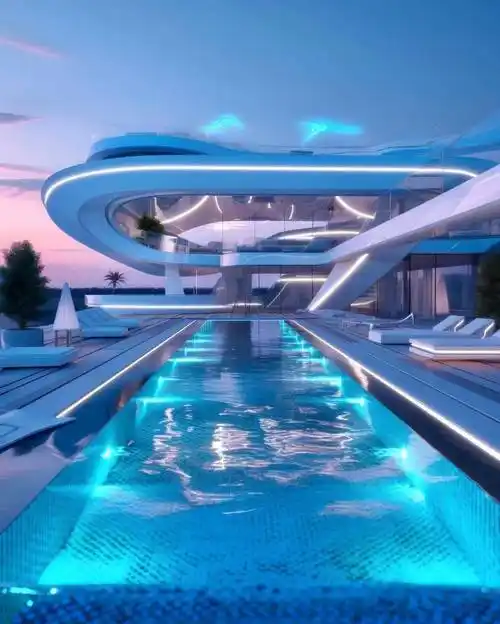 ai设计的别墅,简直就是科幻片!_高科技_赛博_风格