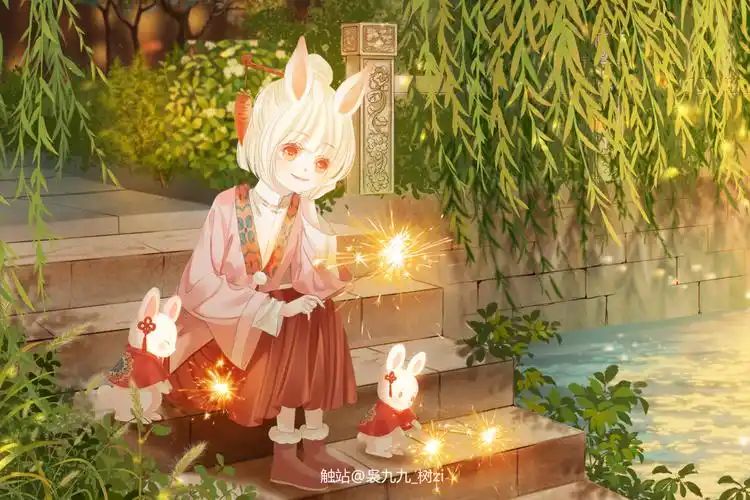 兔子拟人插画图片壁纸