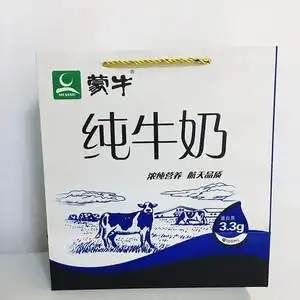 蒙牛纯牛奶10盒手提袋单提包装袋纸提兜