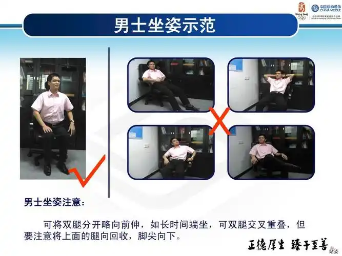 无忧文档 所有分类 高等教育 管理学 职业形象及服务礼仪ppt 男士坐姿
