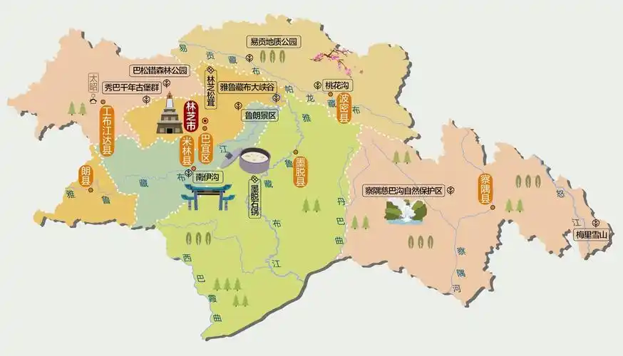 5,林芝市人文地图和情况介绍