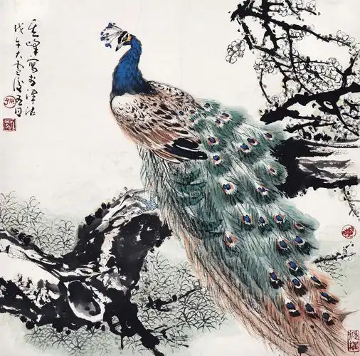 0467 1978年作 孔雀 立轴 设色纸本