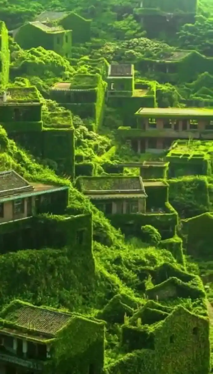 浙江省舟山市嵊泗嵊山岛废弃的无人村,曾有两千多渔民在此居住.