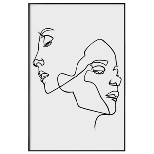 美森北欧人物线条装饰画现代简约客厅挂画餐厅卧室壁画极简抽象画