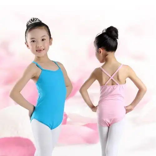 六一芭蕾舞幼儿童吊带舞蹈服装女童秋季练功服连体练习考级体操服