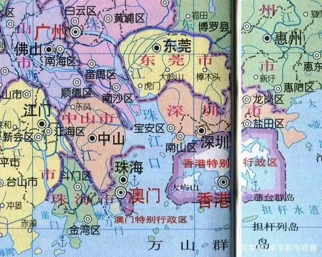 广州,东莞和深圳交界处区划图