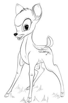 小鹿斑比简笔画_小鹿斑比的绘画教程