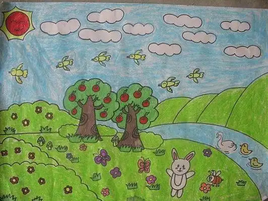 大自然风景简笔画图片 大自然风景简笔画图片彩色