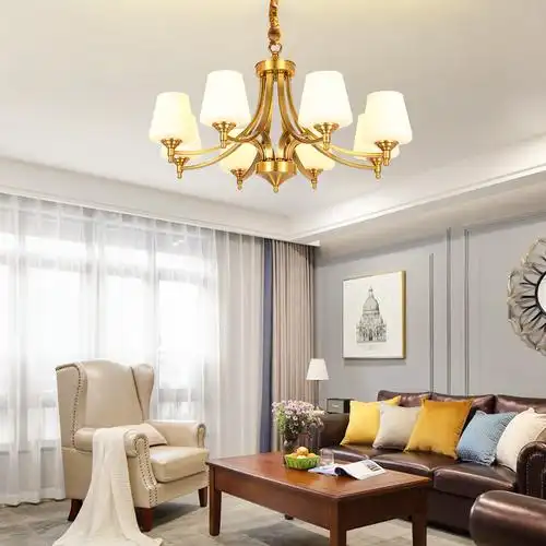 雷士照明led纯铜吊灯美式轻奢简约现代家用客厅吊灯