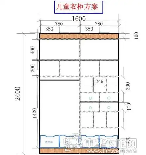儿童衣柜设计图