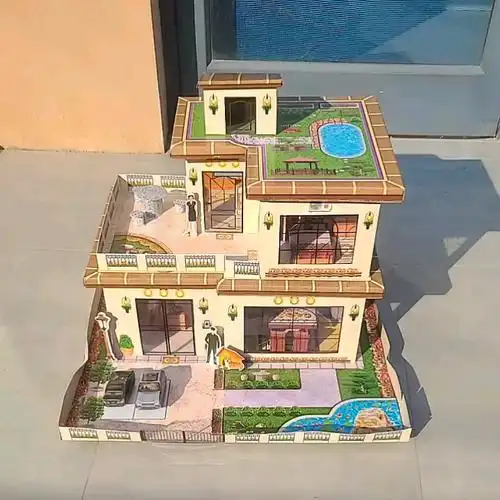 祭祀用品纸扎灯光别墅成品纸房子楼房寒衣清明节周年祭品烧纸纸钱