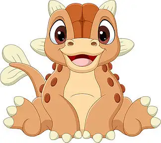 卡通婴儿甲龙恐龙坐