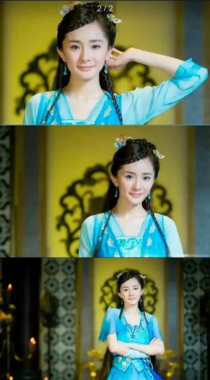 杨幂在《古剑奇谭》的定妆照,这两个造型都很好看啊,为什么在剧里没