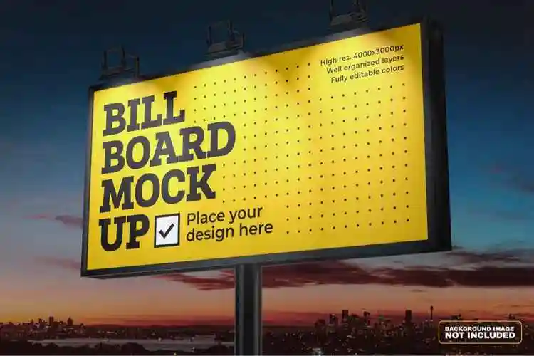 户外大型广告牌效果图样机模板billboardmockupset