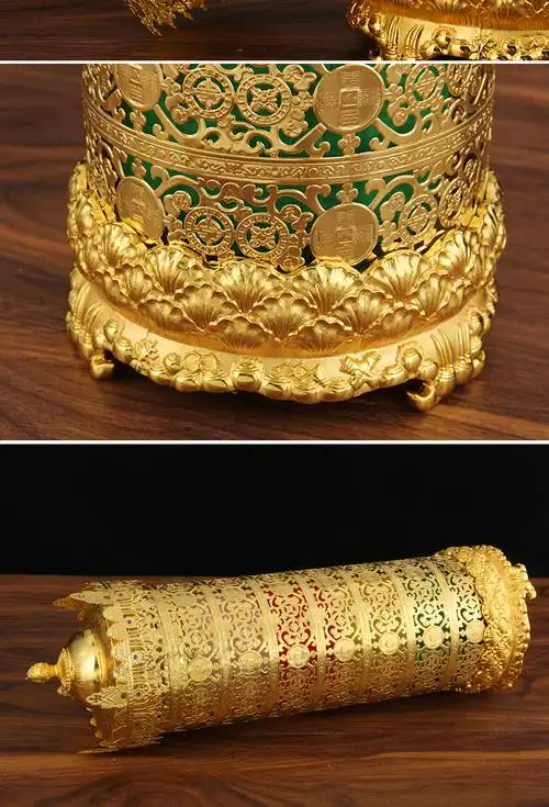 密宗纯铜电动事业法幢转经轮用品居家摆件圣大解脱经转经筒佛教