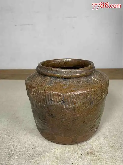 古董古玩收藏杂项清代紫砂罐酱釉罐老砂罐子茶叶罐