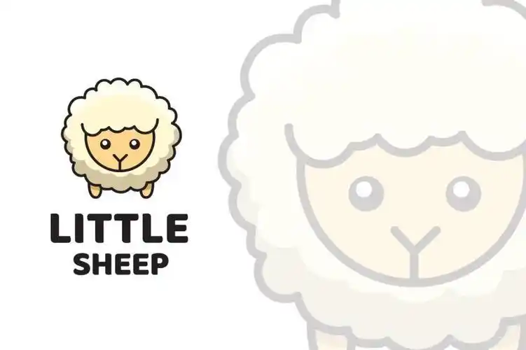 可爱的卡通小绵羊logo矢量标志素材