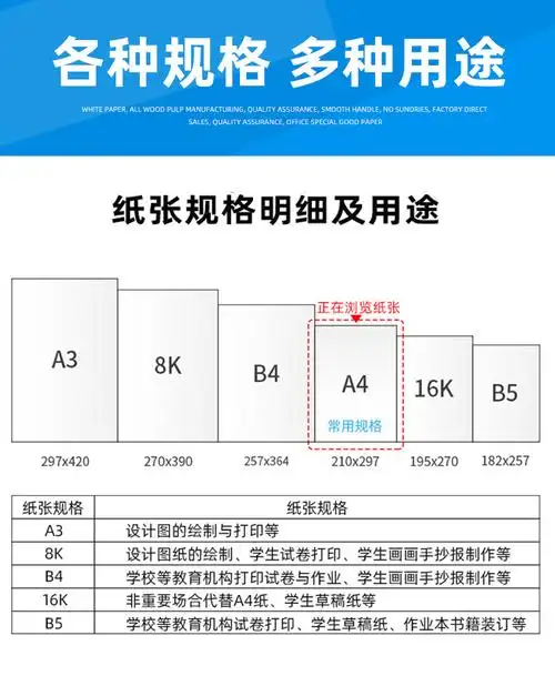 a4纸电脑双面复印打印纸100张小包足张足克生产厂家