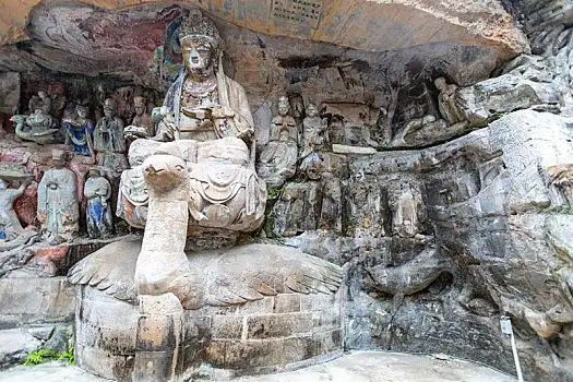 重庆大足石刻之宝顶山石刻,孔雀明王经变相