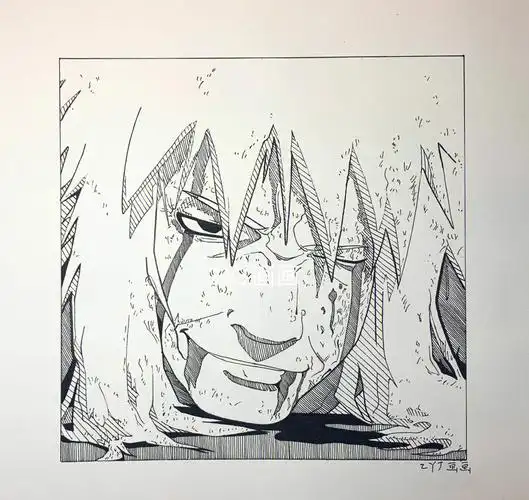 火影忍者自来也手绘过程