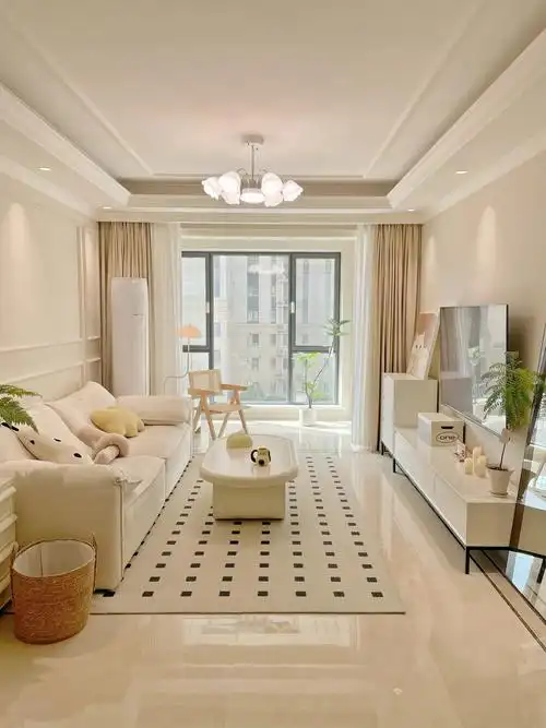 清新ins风 花费:铝绞乙惶 小户型装修风格客厅奶油干净女孩客厅的图片