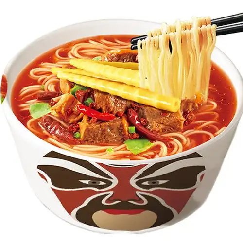 麻辣笋子牛肉面康师傅方便面110克桶装泡面速食冲泡方便面