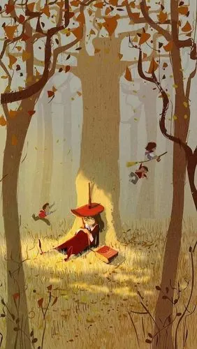 童话之旅 iphone 壁纸 锁屏 微信 背景 手绘 插画 平铺