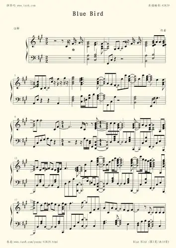 钢琴谱:火影忍者的op3-青鸟