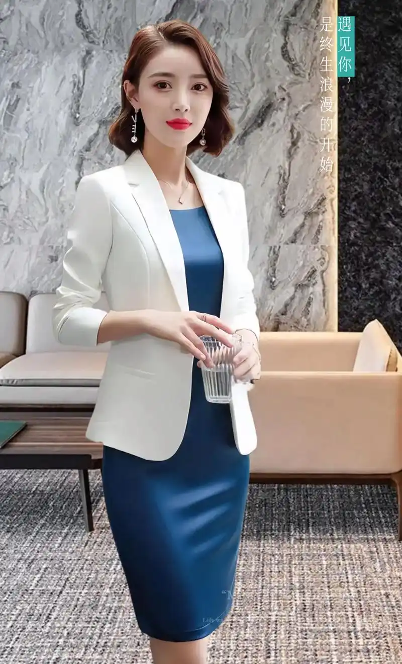 妥妥的气质女总裁职场女性套装裙.简洁的裁剪设计,经典的款式, - 抖音