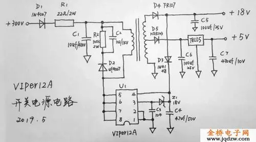 采用viper12a的开关电源电路分析(图)