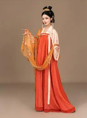 唐朝襦裙汉服女款显瘦原创齐胸古装演出服显瘦全套新款唐朝服饰女