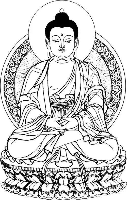 阿弥陀佛白描佛像图片下载