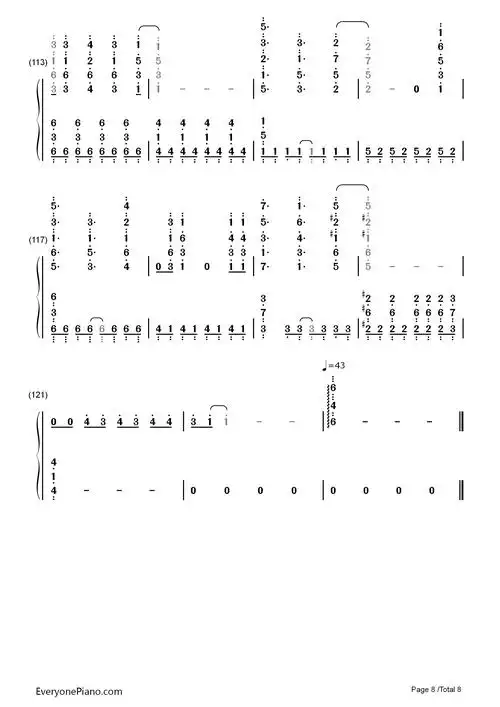 冰雪奇缘主题曲双手简谱预览8-钢琴谱文件(五线谱,双手简谱,数字谱