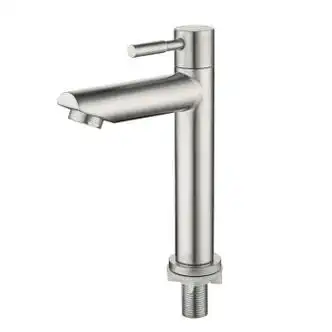 真百仓 304直咀单冷一字把 洗手间面盆不锈钢水龙头浴室洗脸盆台盆