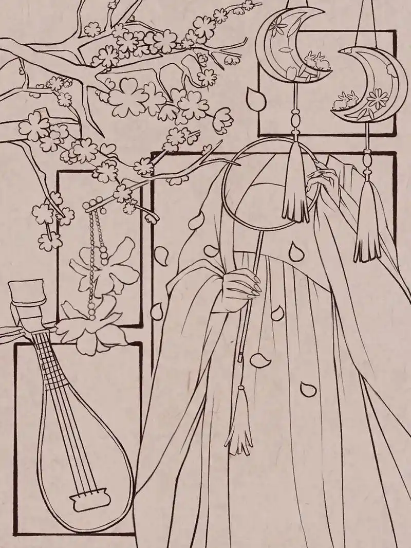 分镜插画线稿,报看嘛?#临摹素材 #古风 #插画  - 抖音