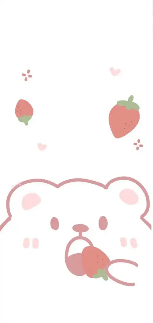 aaaaa卡通可爱熊熊壁纸草莓风
