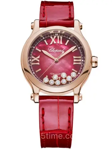 萧邦happysport系列玫瑰金女表2753785005