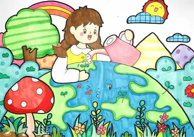 保护环境儿童画简单又漂亮教程