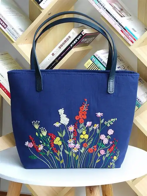 丝带绣手提包diy图片