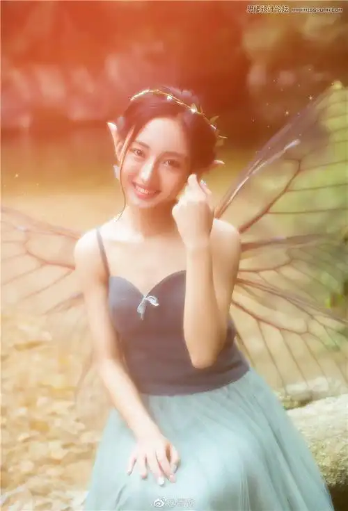 ps照片美化,给小精灵美女人像照片添加唯美柔光效果