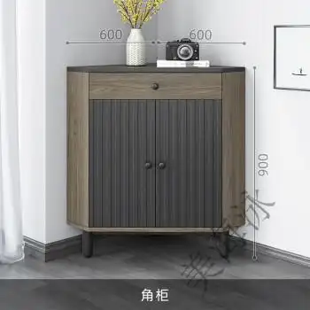 角柜直角墙柜小户型角落三角柜北欧简约省空间储物转角柜橡木腿角柜