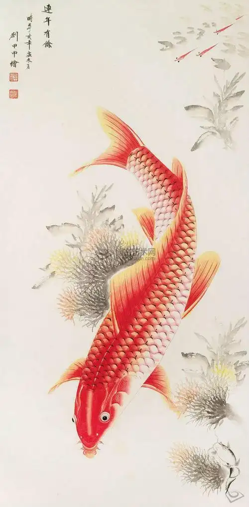 酷爱书画,尤其对画鱼感兴趣.