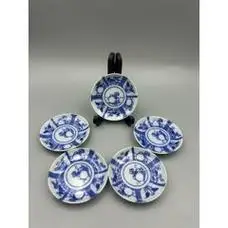 民国,手绘青花山水风景盘,共4枚,全品-价格:70元-au39072623-青花瓷