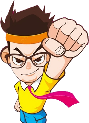 努力的小男孩卡通手绘装饰元素