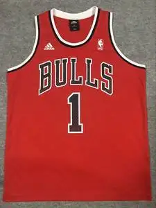 adidas正品虎扑毒rose罗斯公牛队1号训练胶印背心非sw球衣篮球服