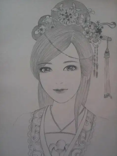 古装美女素描图片古装简笔画人物美女唯美古装美女手绘图简笔画图片