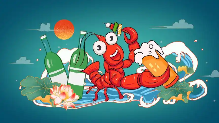 绿色卡通小龙虾mp4背景视频城市背景